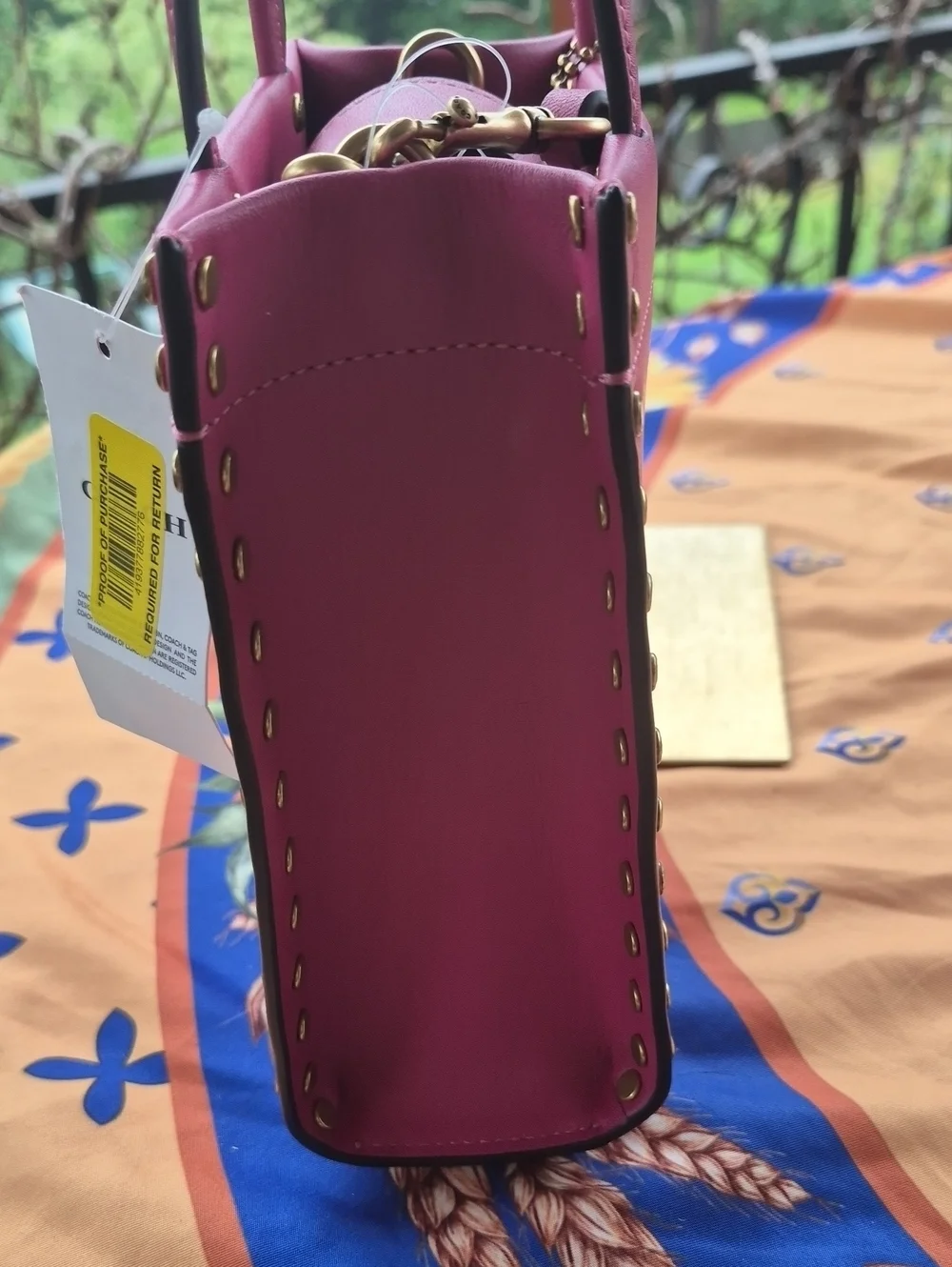 COACH 💎 MINI CASHIN TOTE w/Crystal Rivets ('22) Hyacinth Glove Leather 💎 NWT
